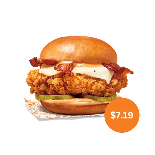 Ghost Pepper Chicken Sandwich with Bacon & Cheese